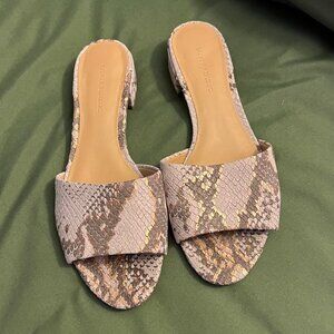 Banana Republic Shoes Grey/Rose snakeskin leather slides